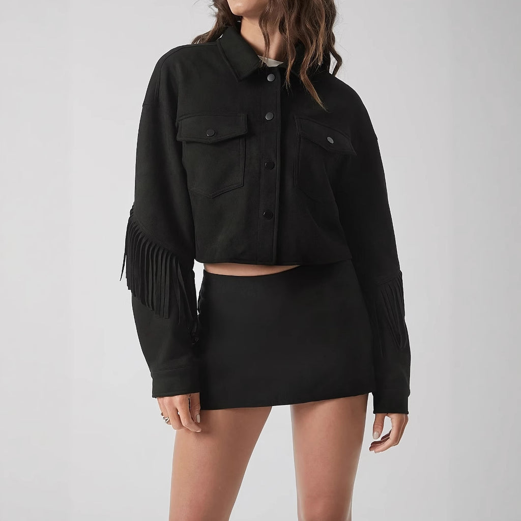 Karen - Chaqueta urbana con flecos