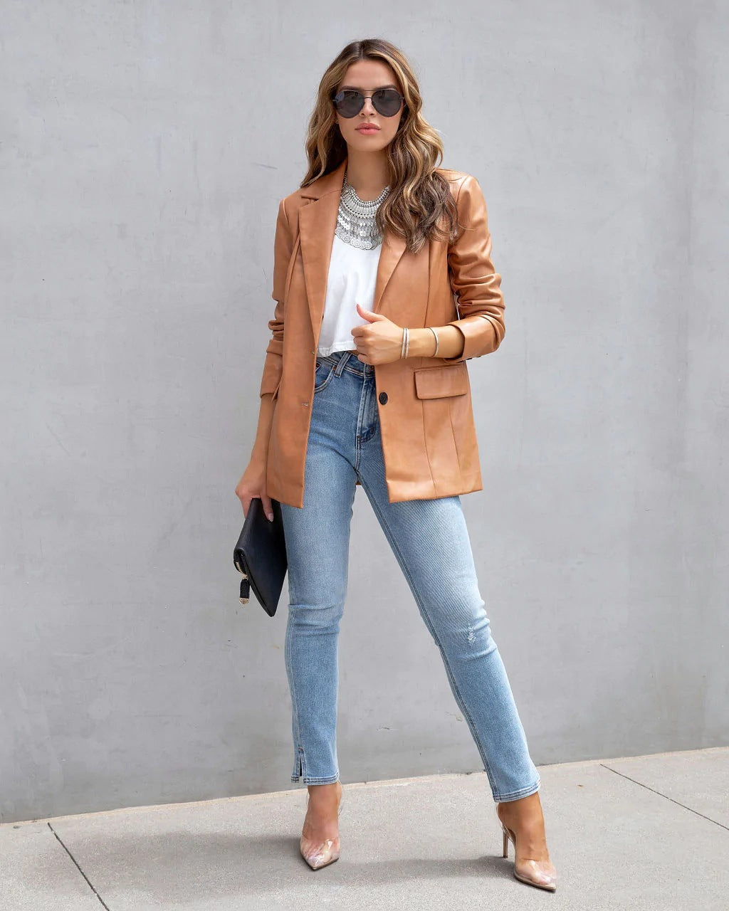 Lía - Chaqueta de cuero urbana