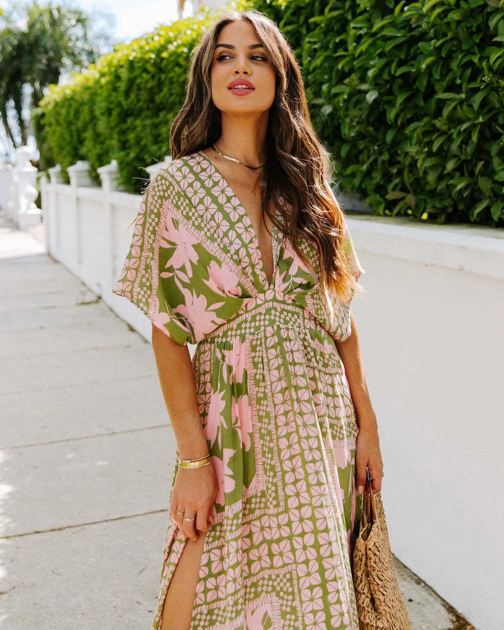 Zaira - Vestido estampado de vuelo libre