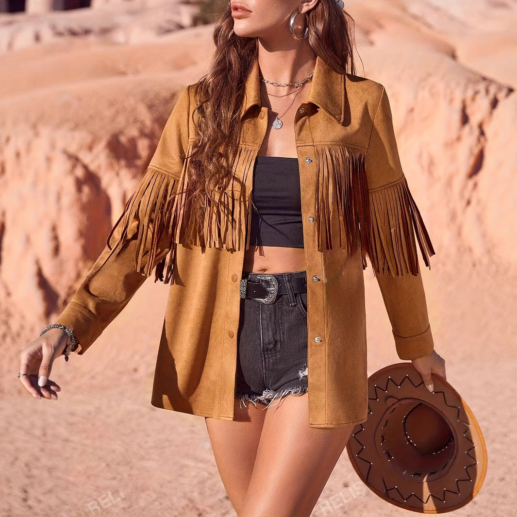 Josefina - Chaqueta de gamuza estilo western