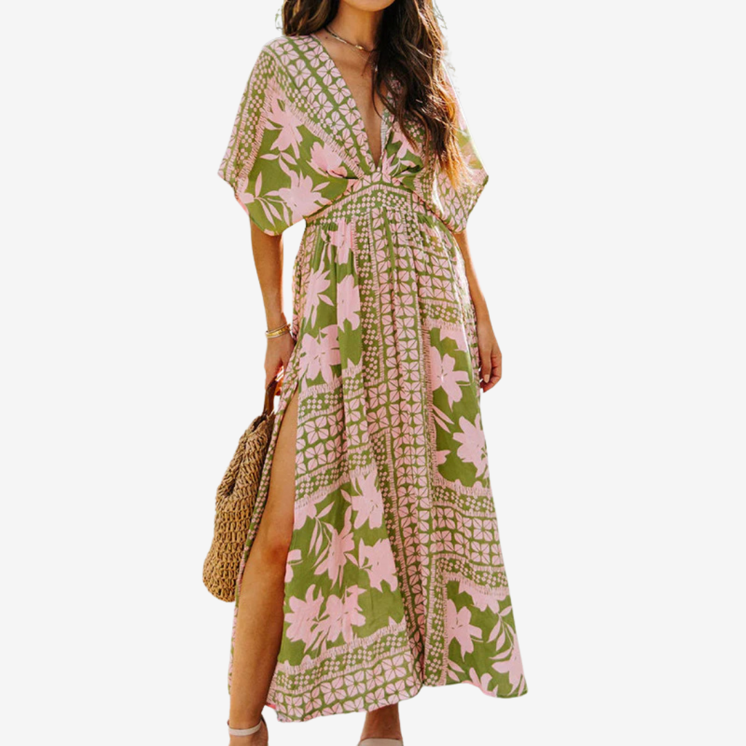 Zaira - Vestido estampado de vuelo libre