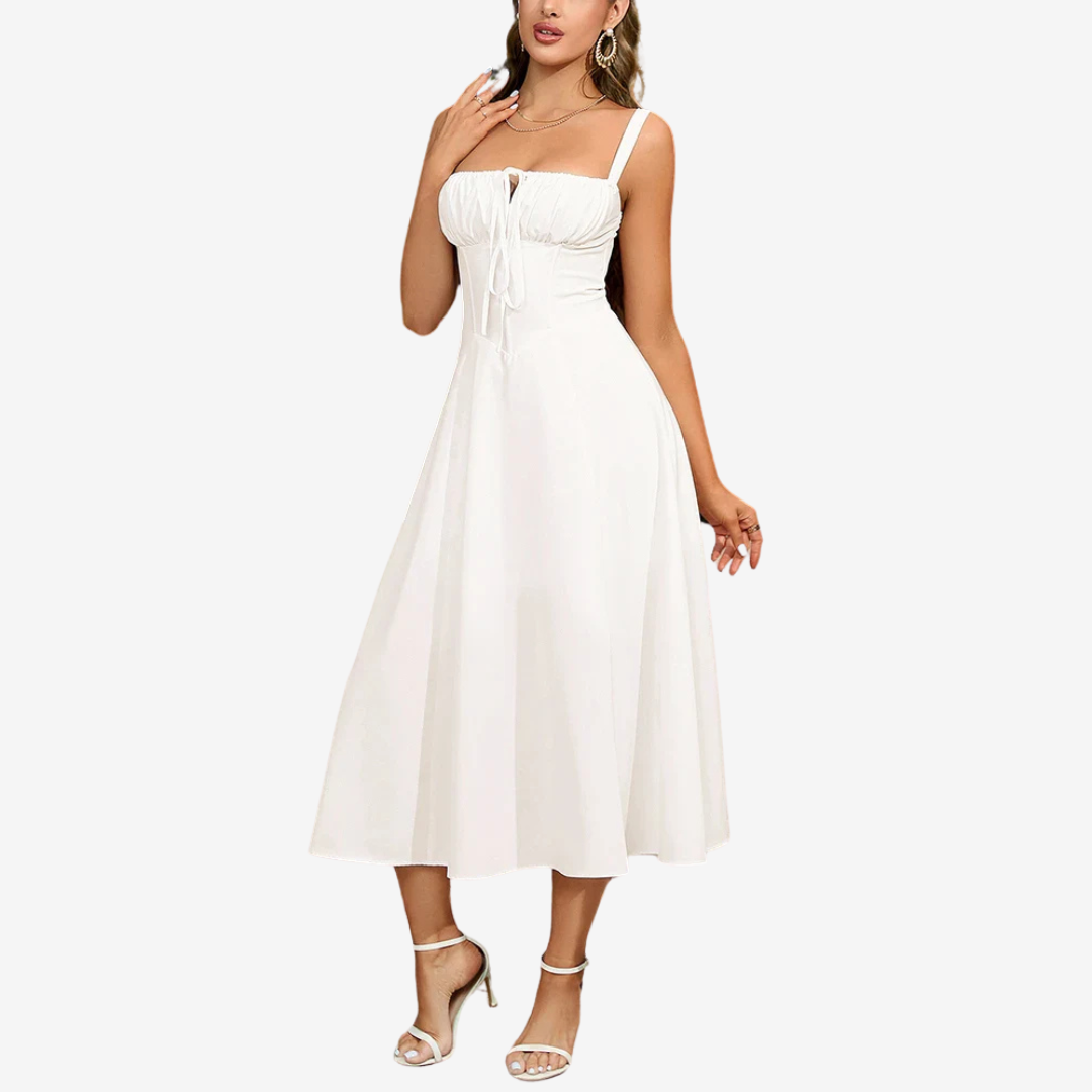 Tamara - Vestido con abertura tipo corsé