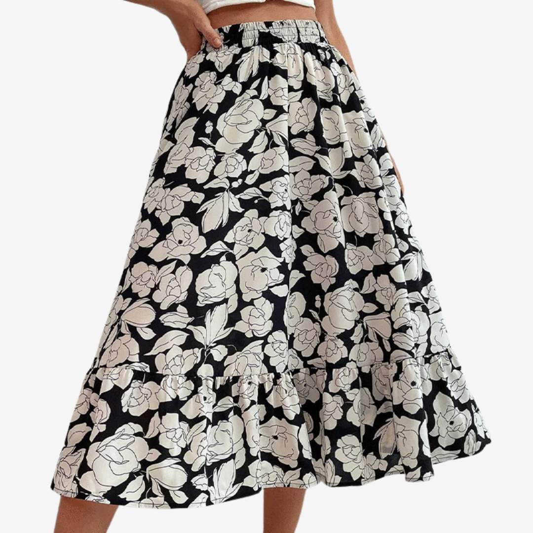 Milagros - Falda de sirena con estampado vibrante