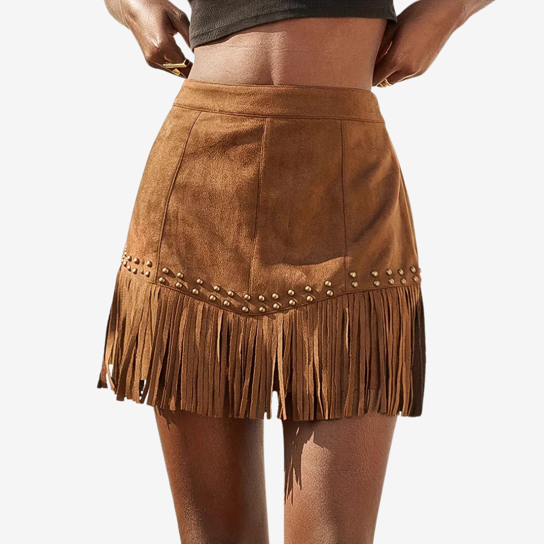 Lía - Falda de ante estilo boho chic