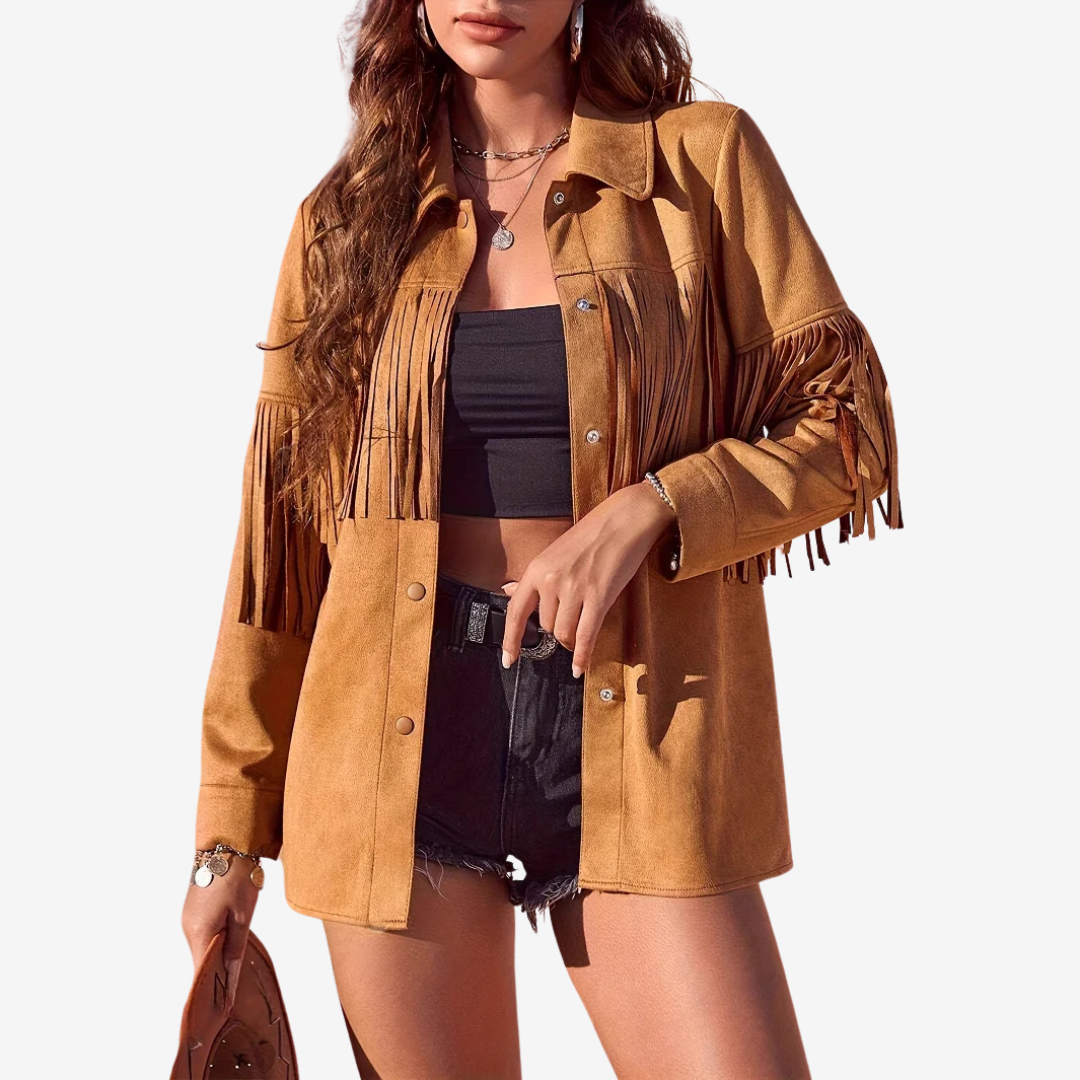 Josefina - Chaqueta de gamuza estilo western
