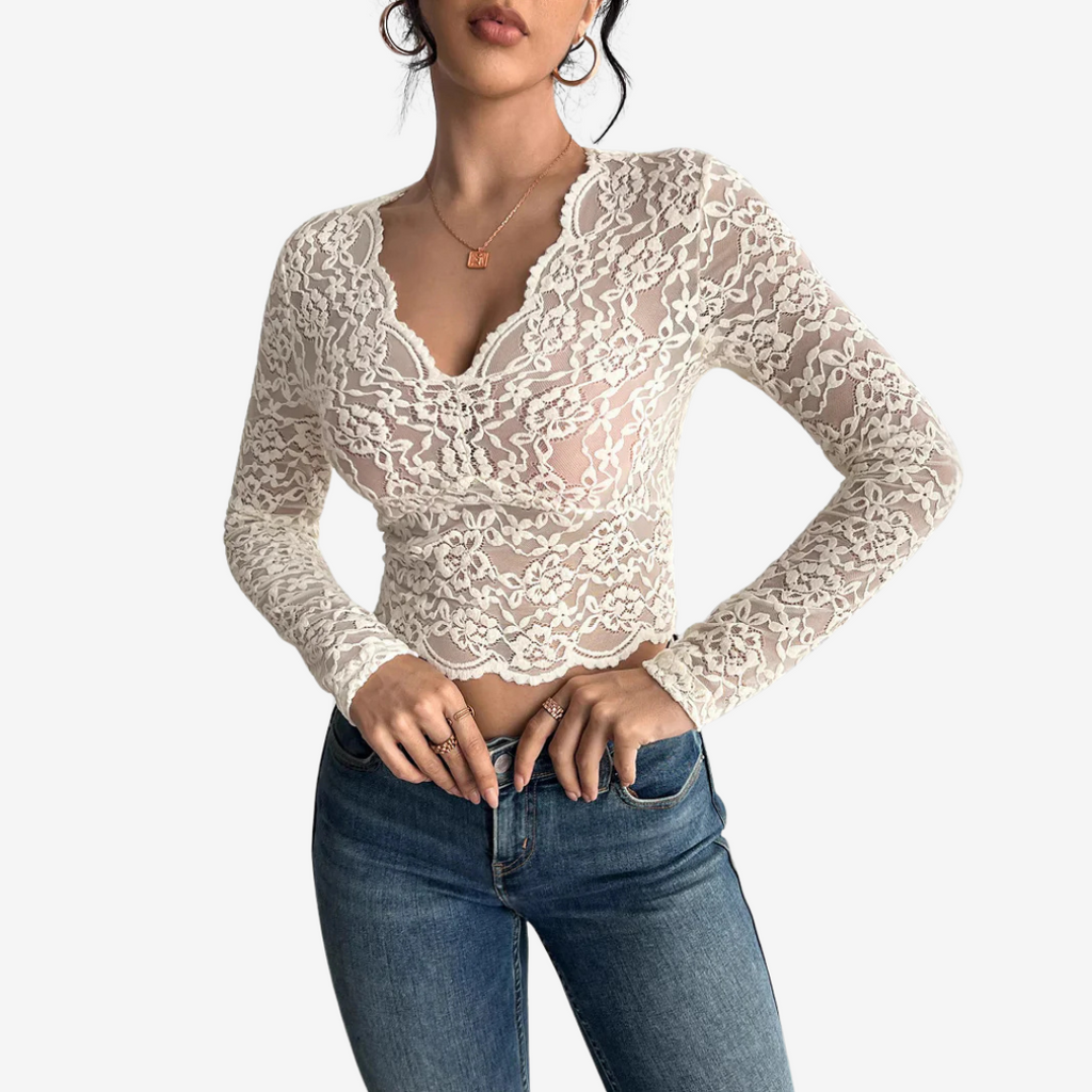 Nerea - Camiseta sensual de encaje