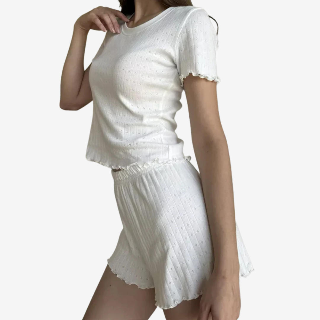 Alba - Conjunto de volantes de jacquard ajustado