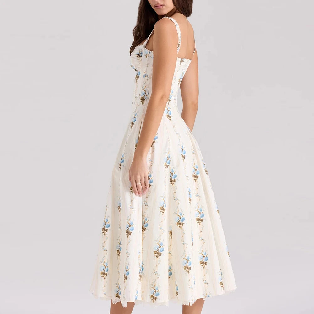 Mireia - Vestido de algodón con cintura ajustada
