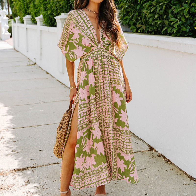 Zaira - Vestido estampado de vuelo libre