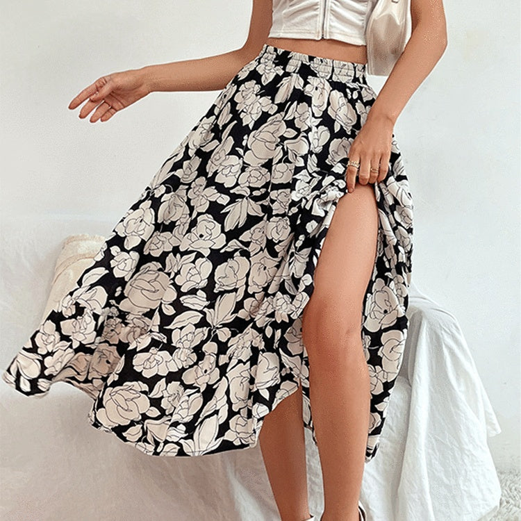 Milagros - Falda de sirena con estampado vibrante