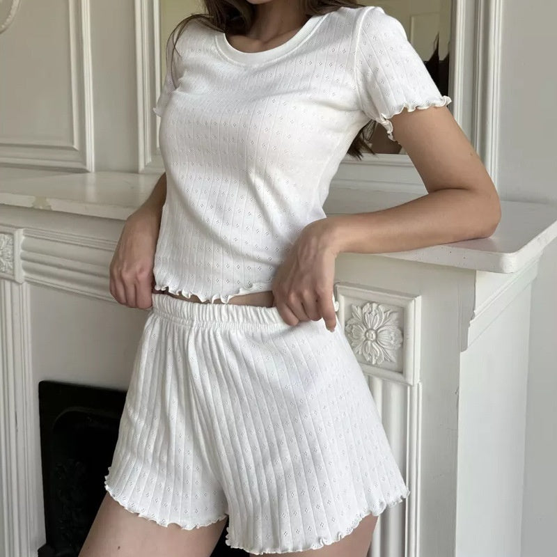 Alba - Conjunto de volantes de jacquard ajustado
