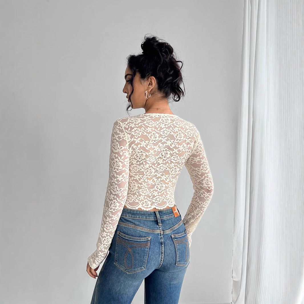 Nerea - Camiseta sensual de encaje
