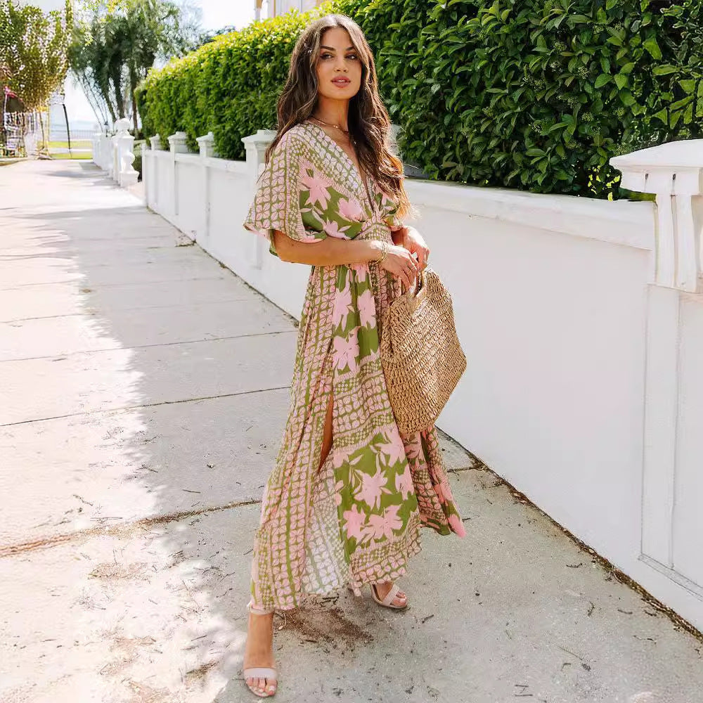 Zaira - Vestido estampado de vuelo libre